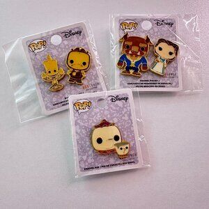 NWT Disney's Beauty and the Beast BoxLunch Exclusive Funko Pop 5-Pin Set